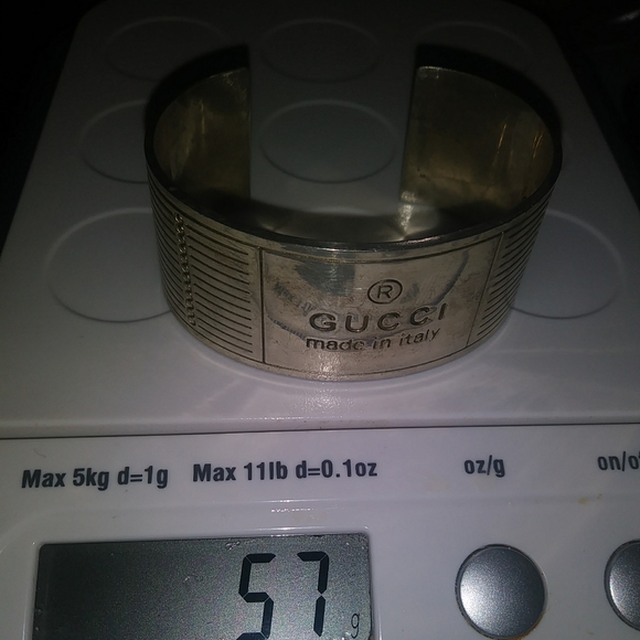 Gucci Cuff Bracelet Solid 925Sterling Silver  (authentic) - Picture 5 of 14